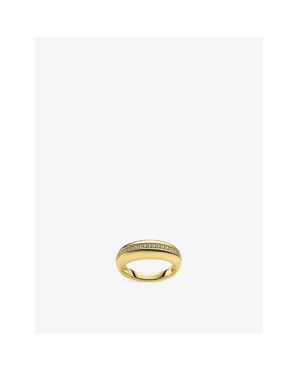 Sif Jakobs Metallic Palermo 18Ct- Plated Sterling- And Cubic Zirconia Ring