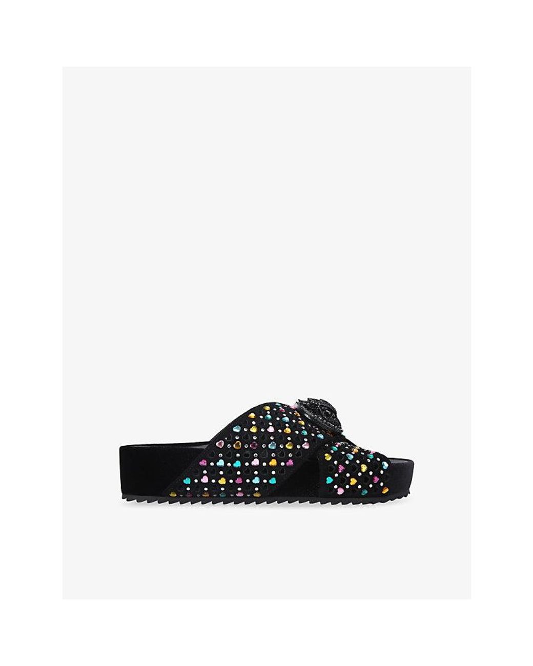 Kurt Geiger Black Chelsea Cross-Strap Suede Sandals