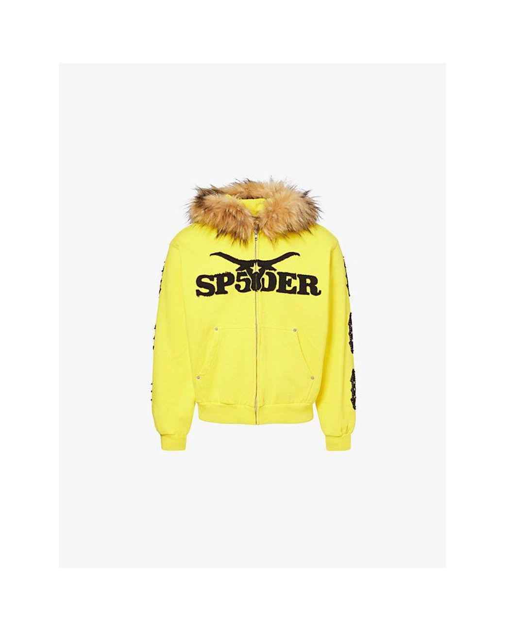sp5der-Yellow-Faux-Fur-Hood-