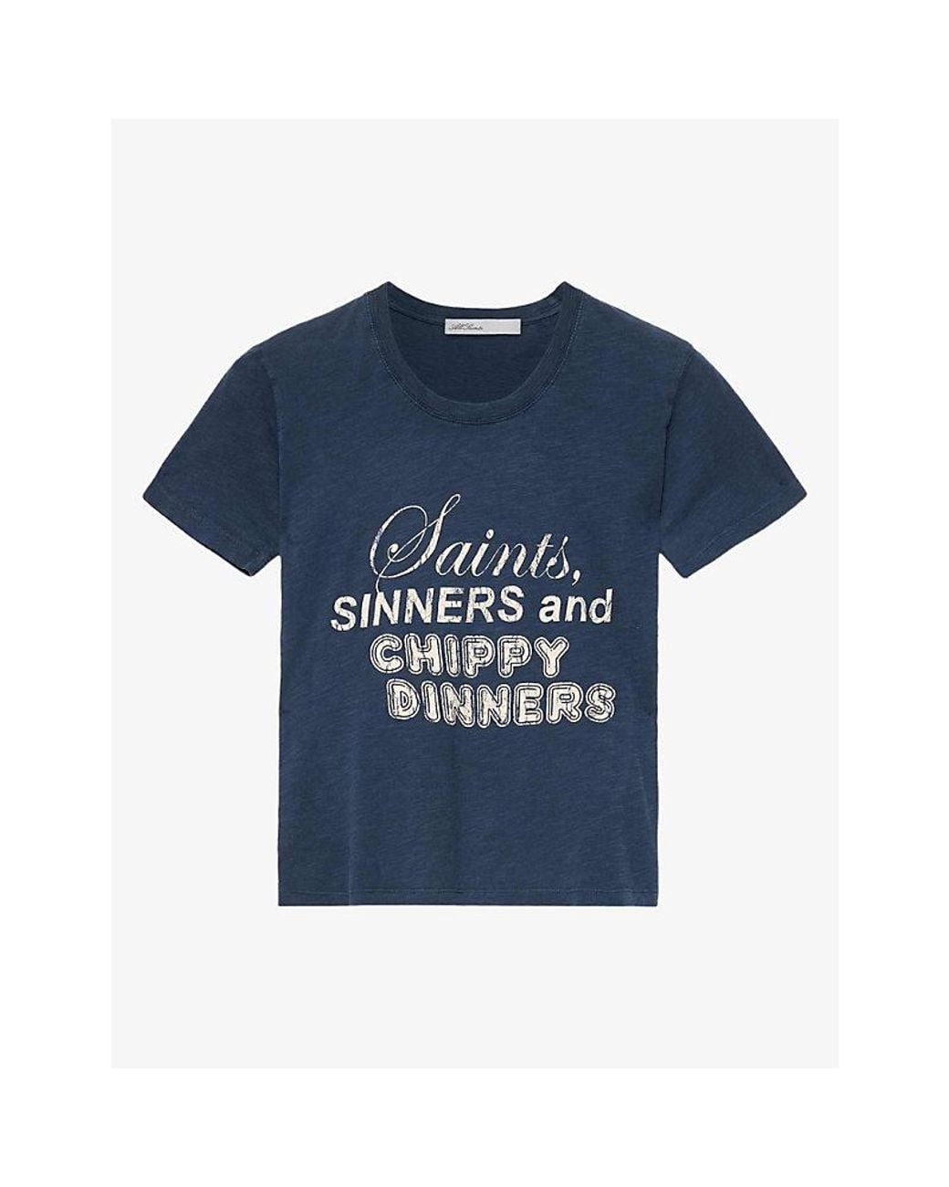 AllSaints Blue Chippy Hela Short-Sleeve Cotton T-Shirt