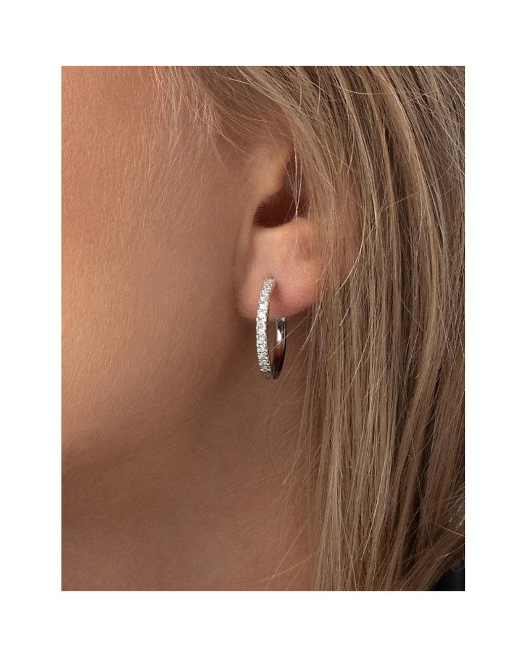 Sif Jakobs White Ellera Grande Sterling- And Zirconia Hoop Earrings