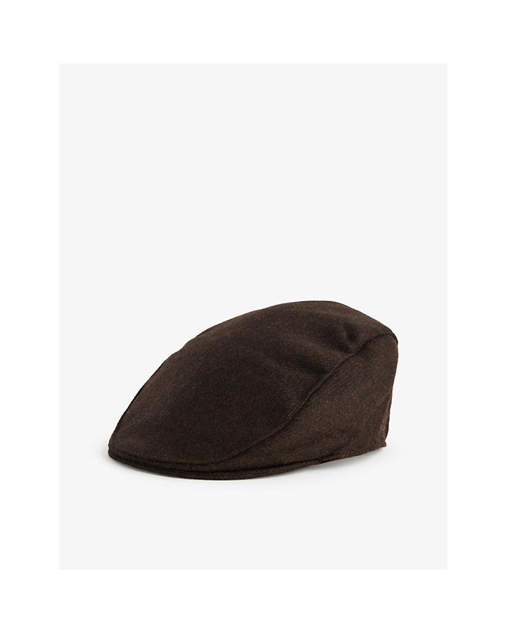 Dents Brown Fernworthy Flat-Crown Wool Cap for men