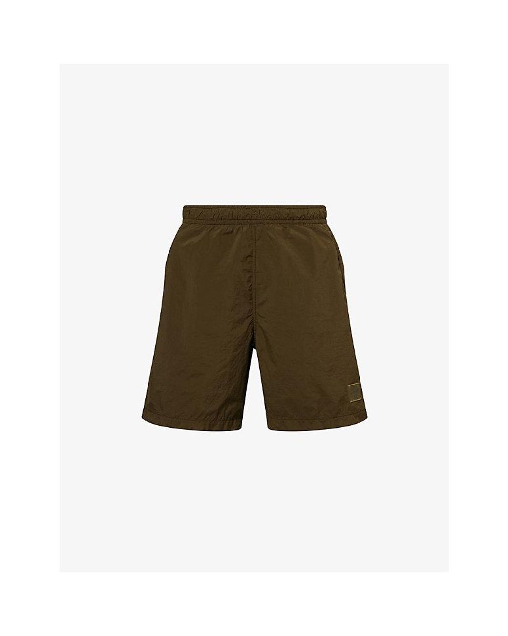 Stone Island Green Ghost Smerigliato Woven Swim Shorts for men