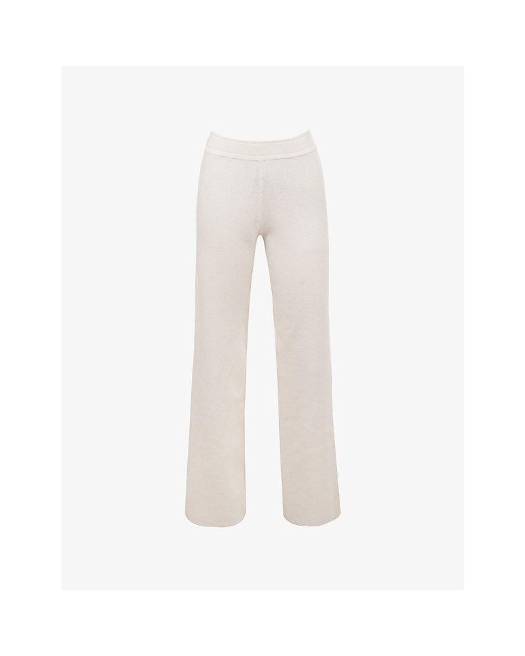 House Of Cb White Andie Relaxed-Fit Knitted Trousers