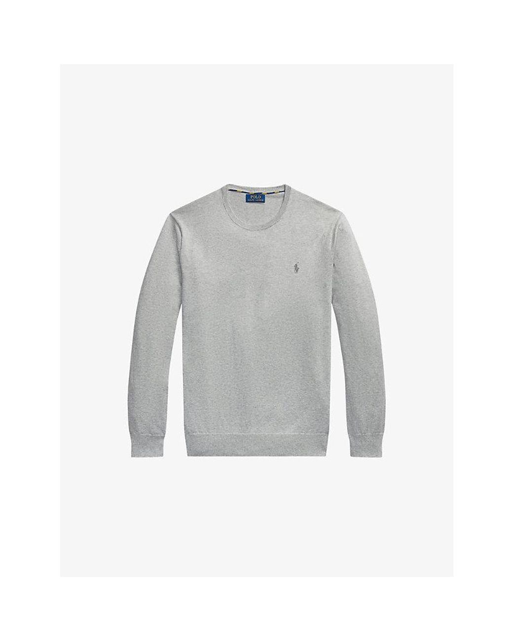 Polo Ralph Lauren Gray Long-Sleeved Crewneck Cotton Jumper for men