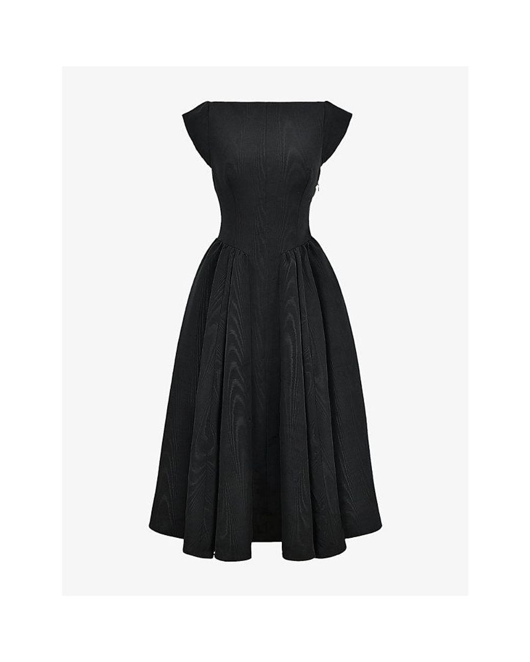 debutante open back satin midi dress Debutante Black Moire Satin Backless Midi Dress