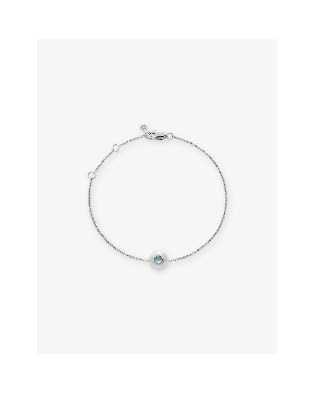 Monica Vinader White March Birthstone Sterling- And Aquamarine Chain Bracelet