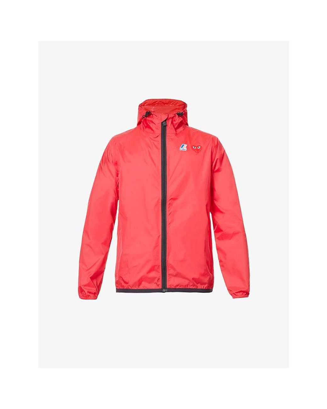 COMME DES GARÇONS PLAY Red Comme Des Garçons Play X K-Way Hooded Shell Jacket for men