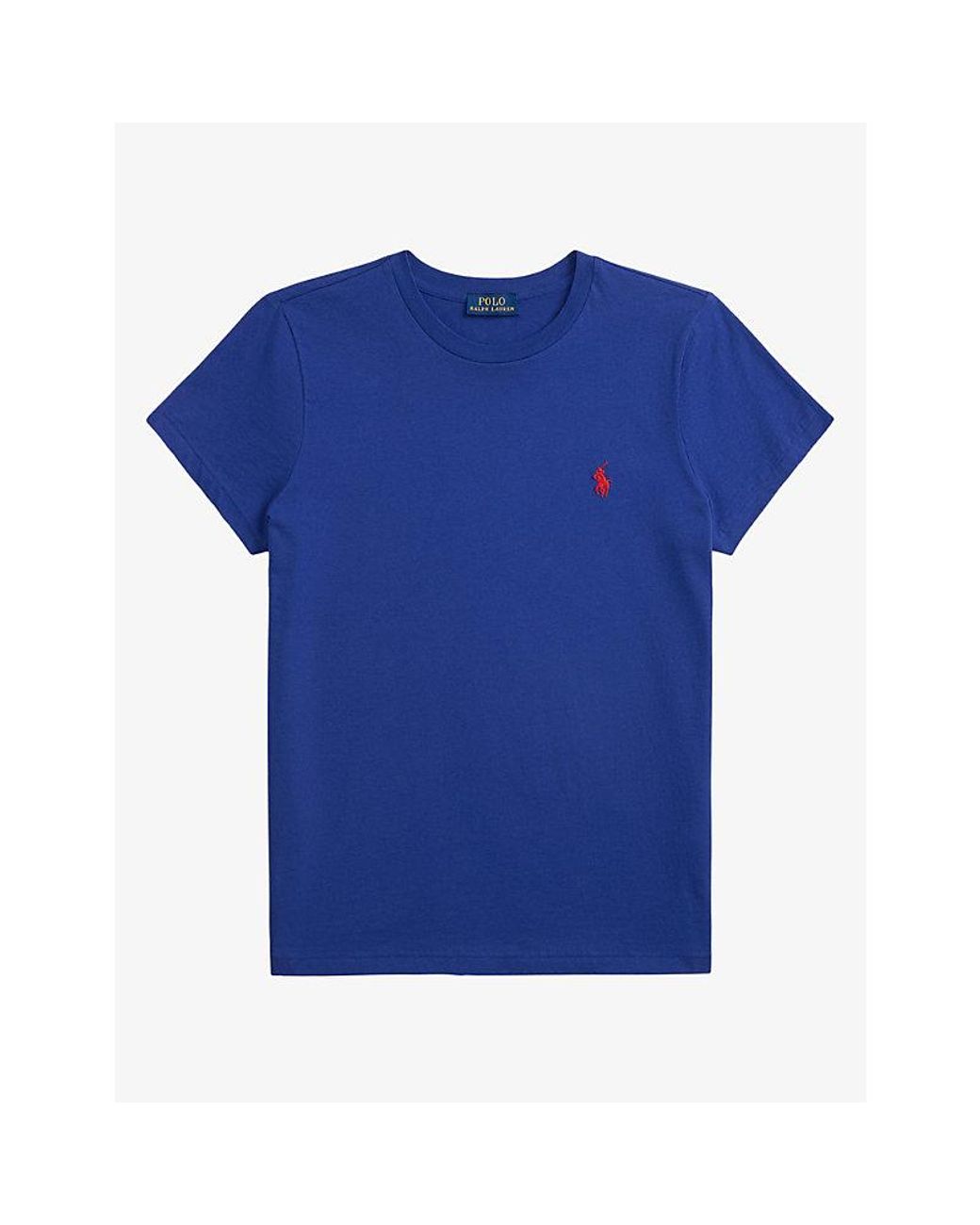 Polo Ralph Lauren Blue Classic-Fit Logo-Embroidered Cotton-Jersey T-Shirt