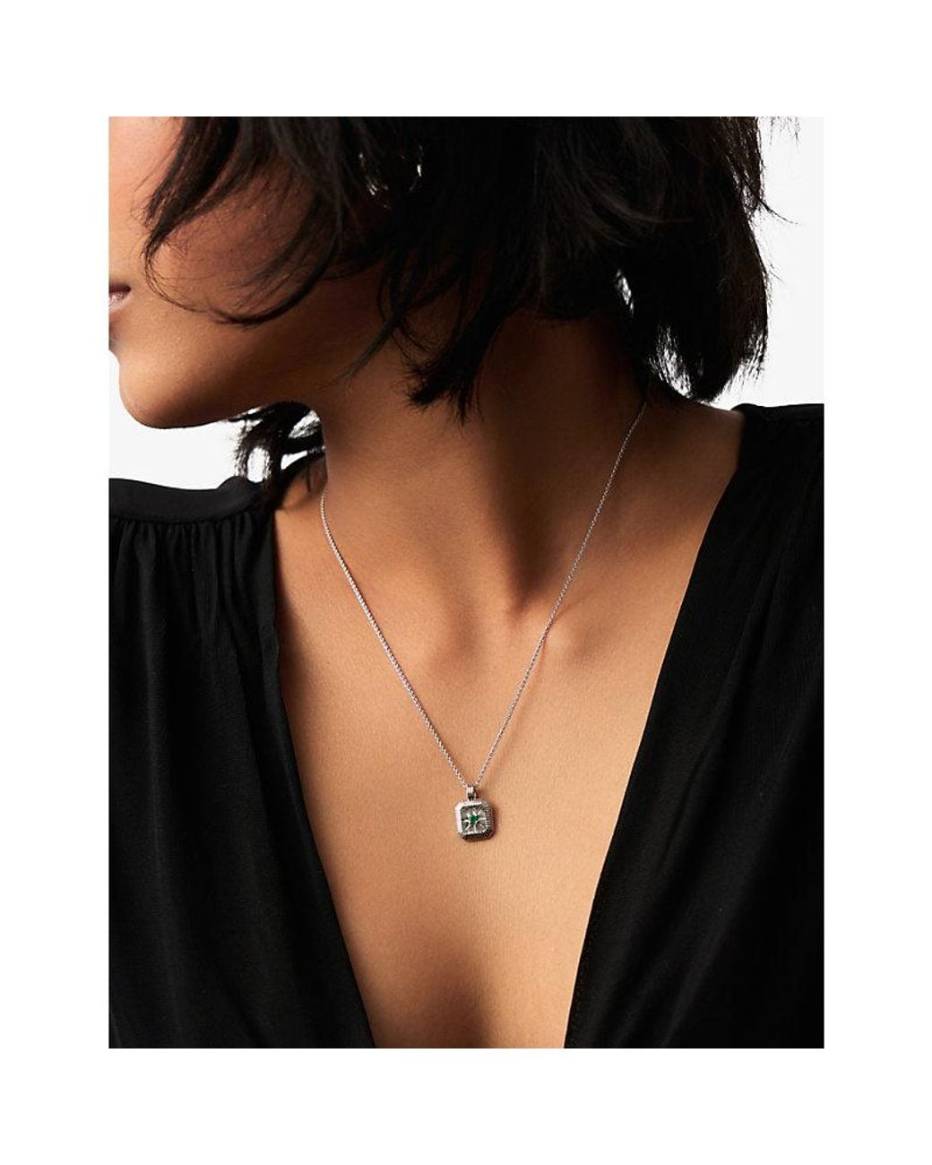 Missoma White May Birthstone Sterling- And Crystal Pendant Necklace