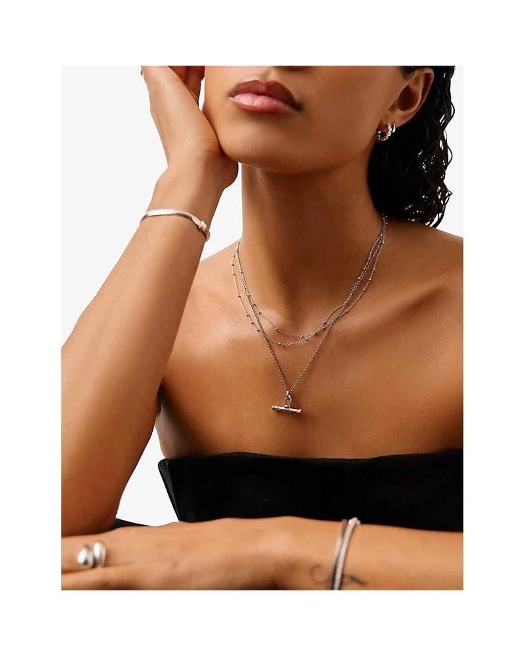 Missoma Metallic Ridge T-Bar-Plated Brass Chain Necklace