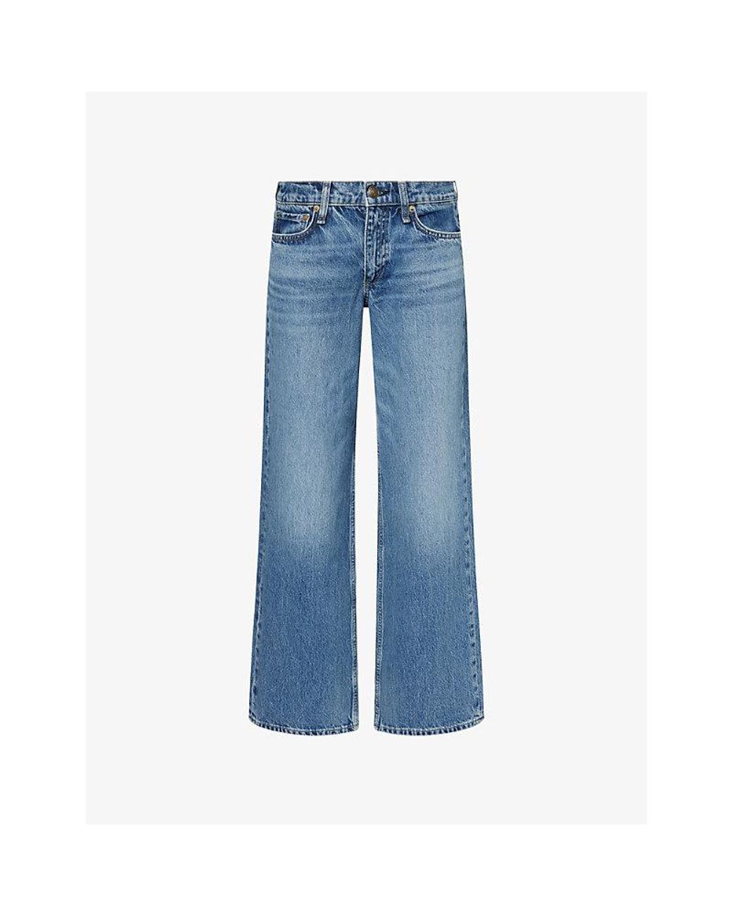 Rag & Bone Blue Saige Straight-Leg Denim Jeans