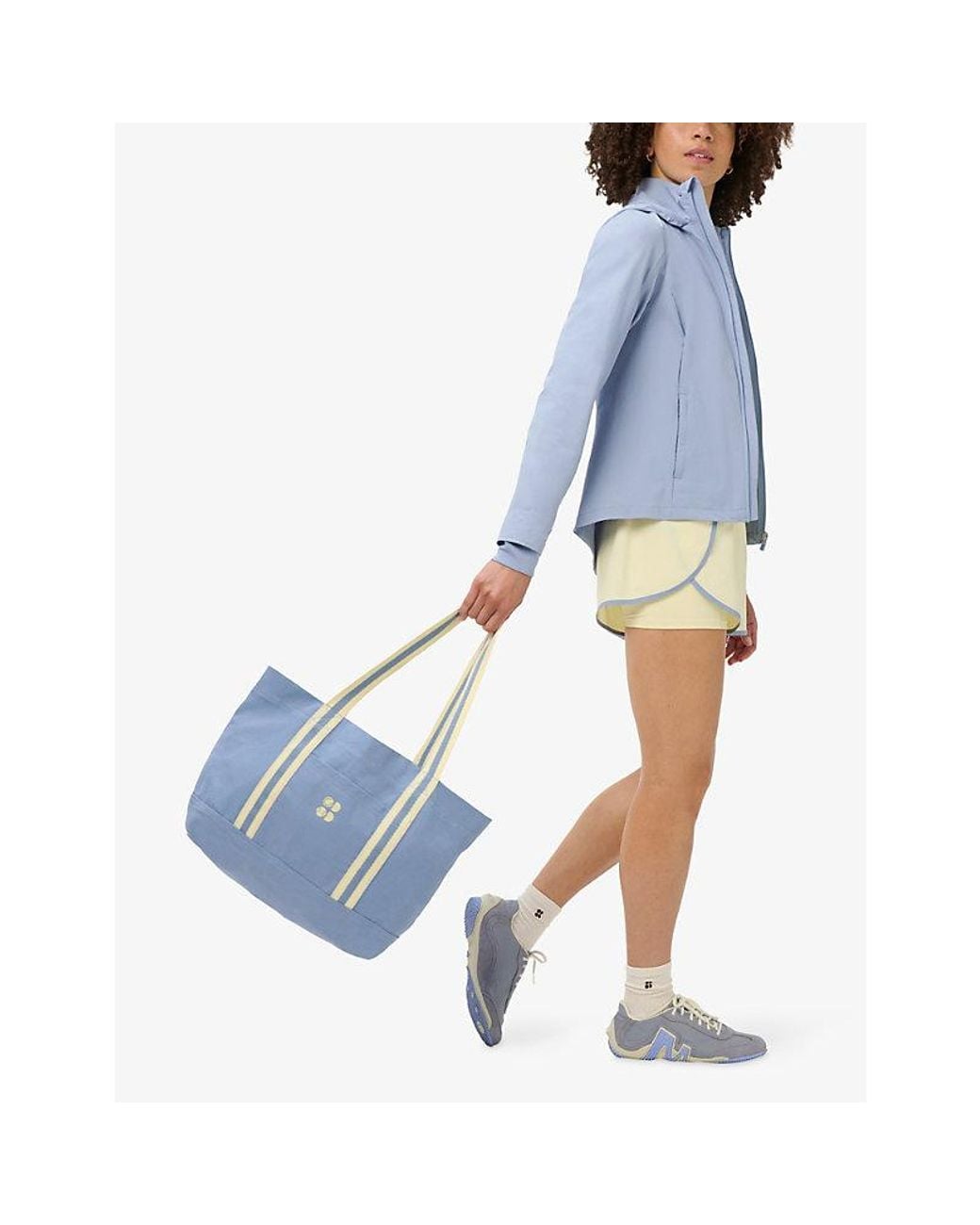 Sweaty Betty Blue Logo-Print Canvas Tote Bag