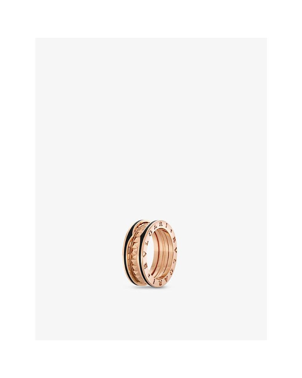 BVLGARI White B.Zero1 Rock 18Ct Rose- And Ceramic Ring