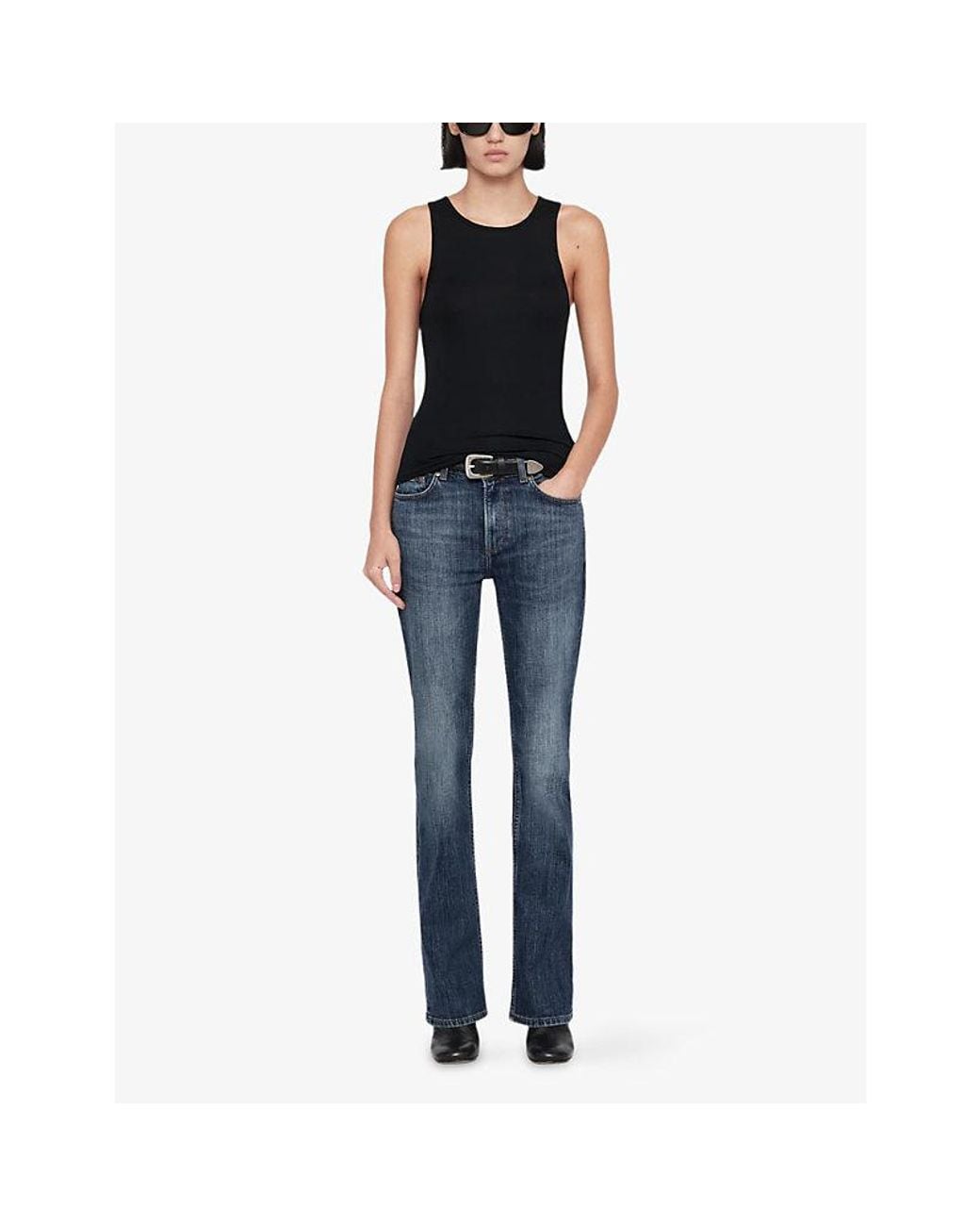 AllSaints Black Teresa Slim-Fit Stretch-Jersey Vest