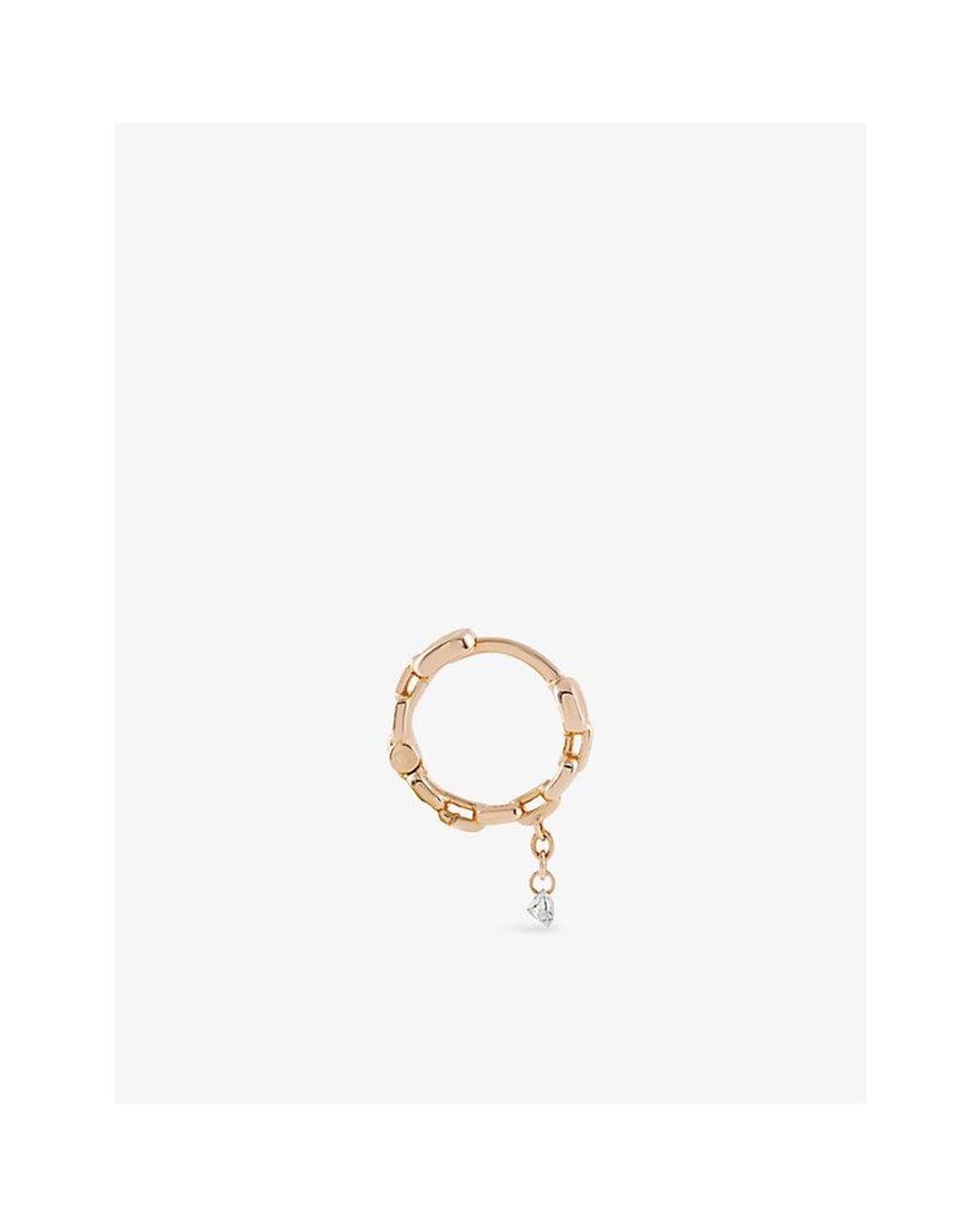 Kismet by Milka White Highway Mini 0.06Ct Diamond Hoop Earring