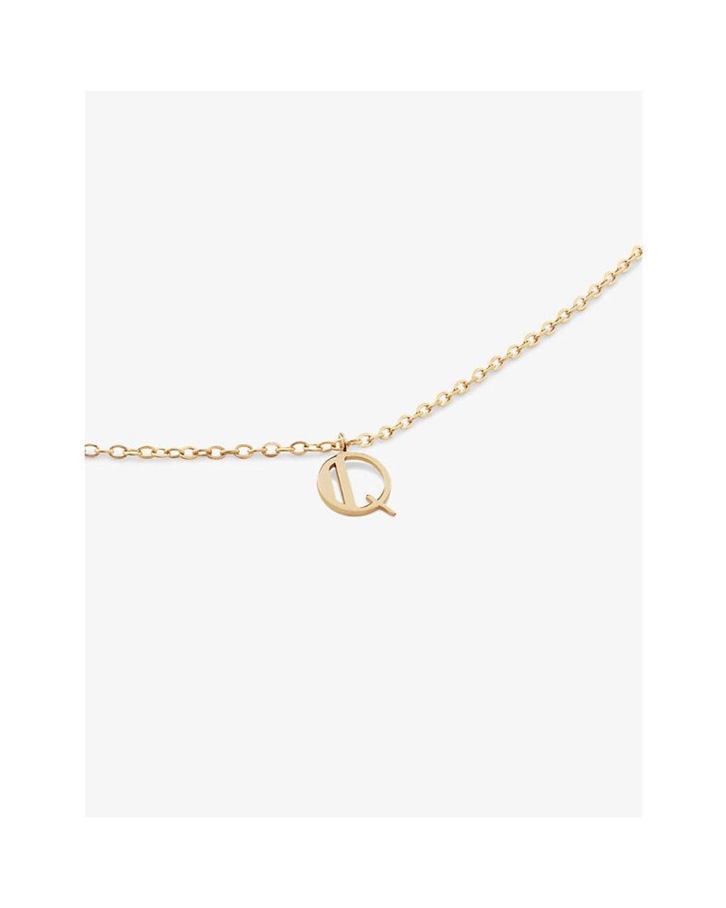 Monica Vinader White Small Letter Q 14Ct- Pendant Necklace