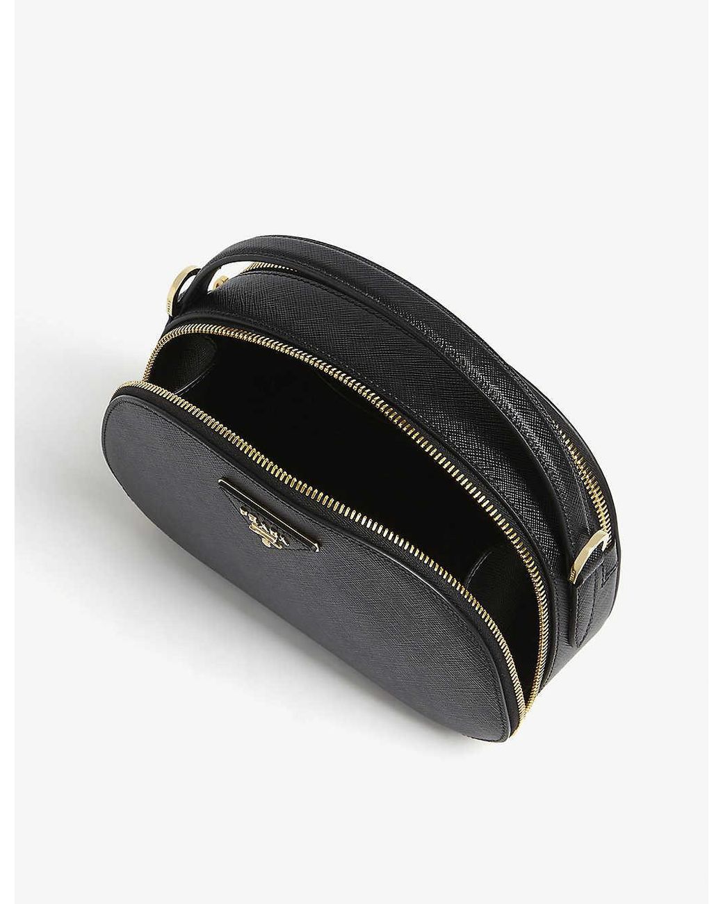 Prada Odette Heart Black in Saffiano Leather with Gold-tone - US