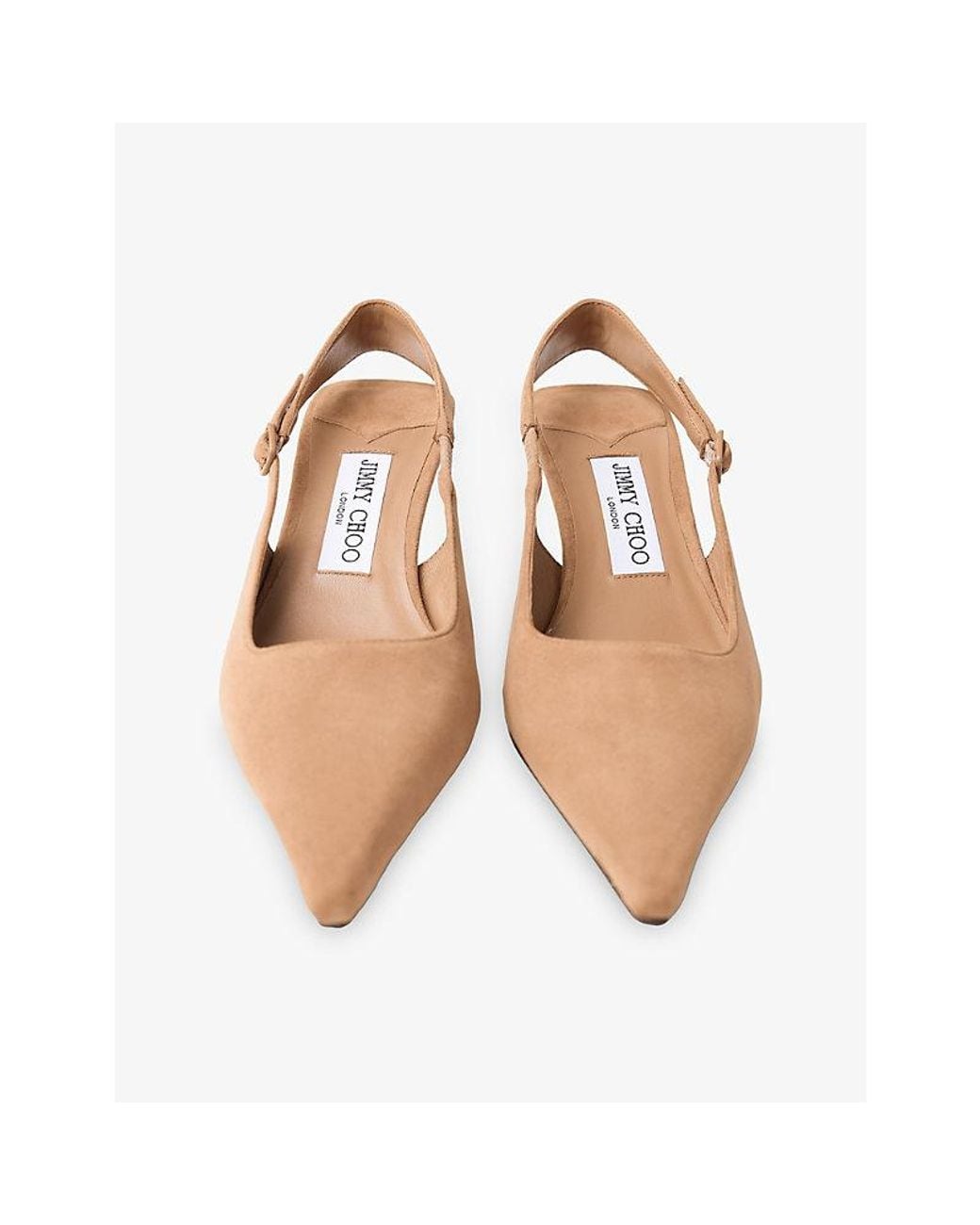 Jimmy Choo Natural Amel 50 Suede Slingback Pumps