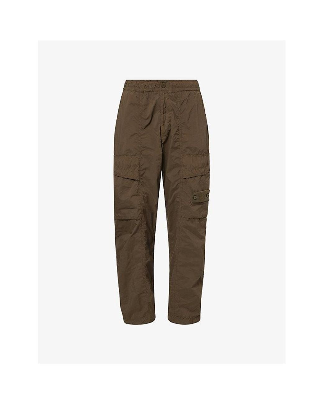 Stone Island Green Smerigliato Ghost Woven Cargo Trousers for men