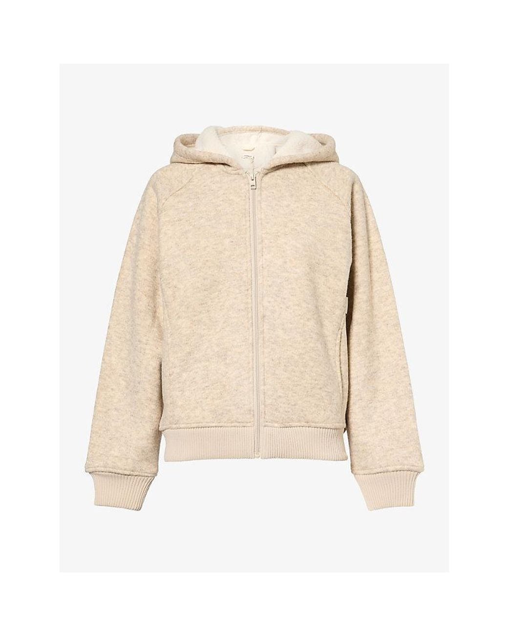 ADANOLA Natural Zip-Up Fleece Hoody