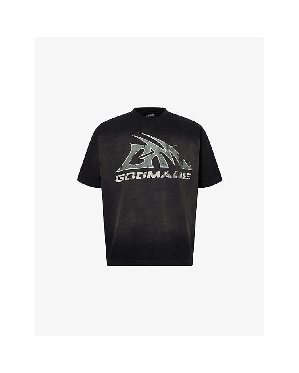 GODMADE Black Core Graphic-Print Cotton T-Shirt for men
