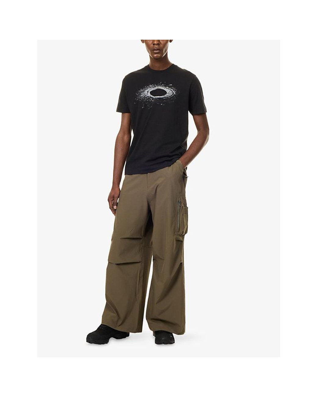 Oakley Black Lunar Eclipse Graphic-Print Cotton T-Shirt for men
