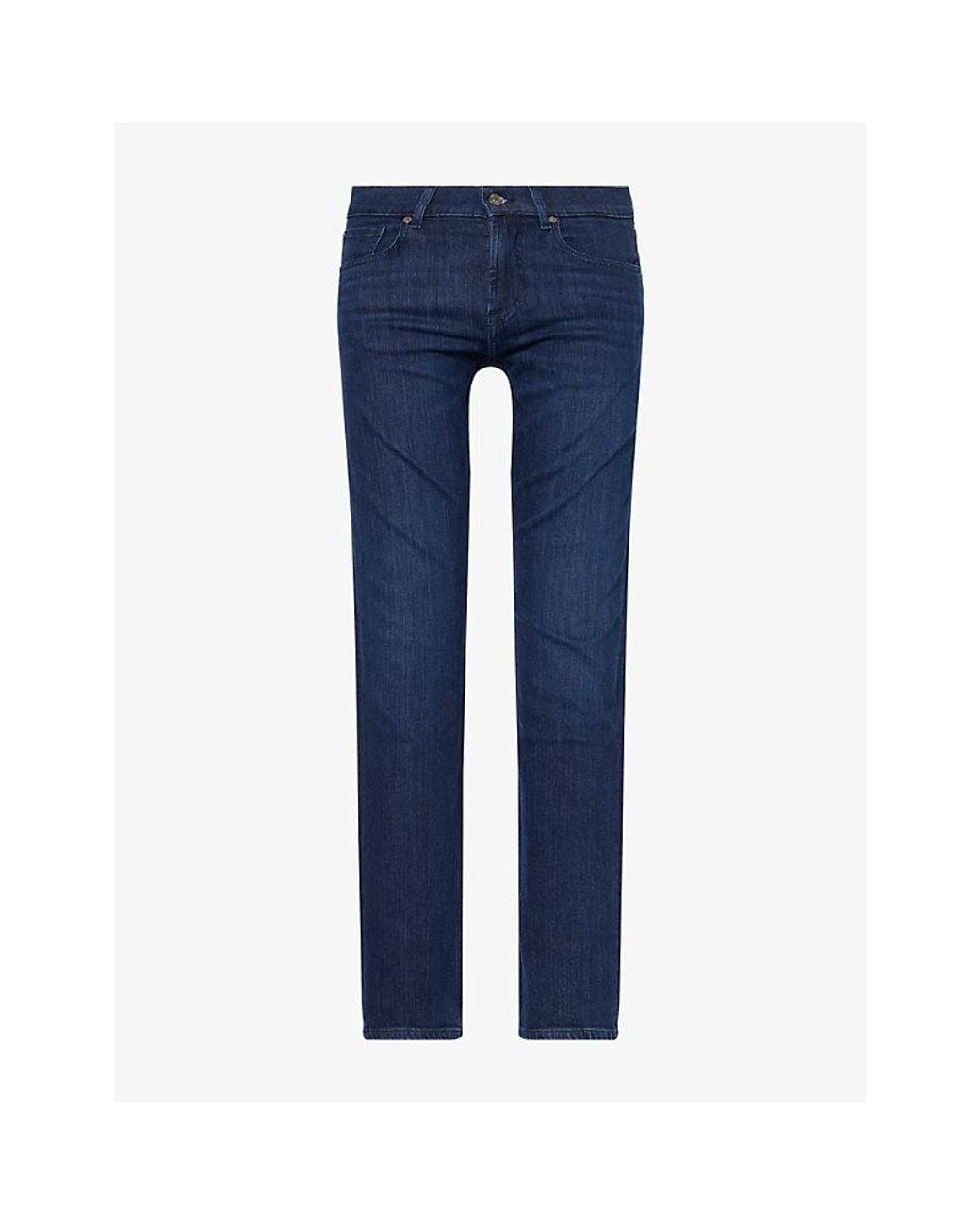 7 For All Mankind Blue Straight-Leg 5-Pocket Denim Jeans for men