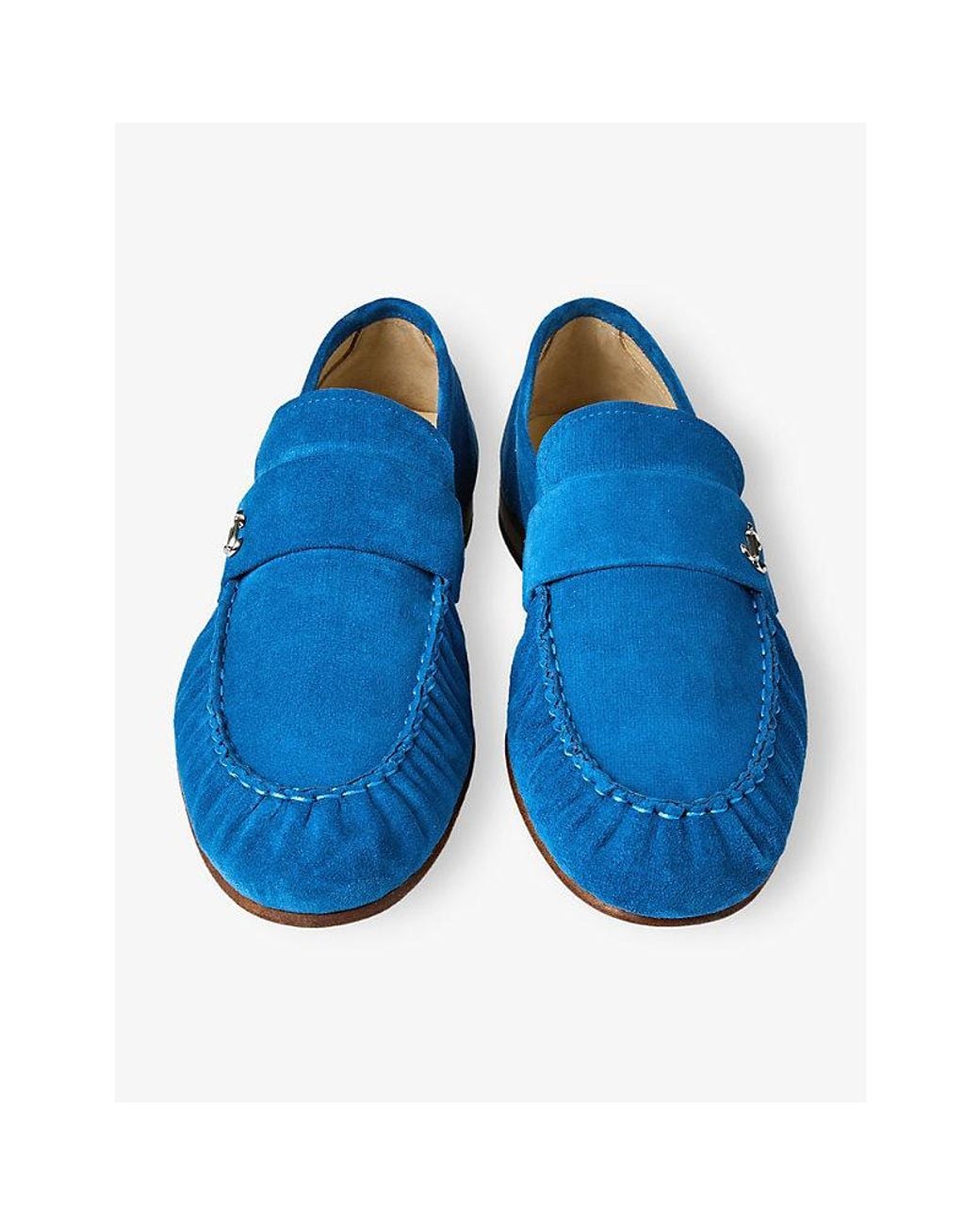 Jimmy Choo Blue Ellis Suede Loafers