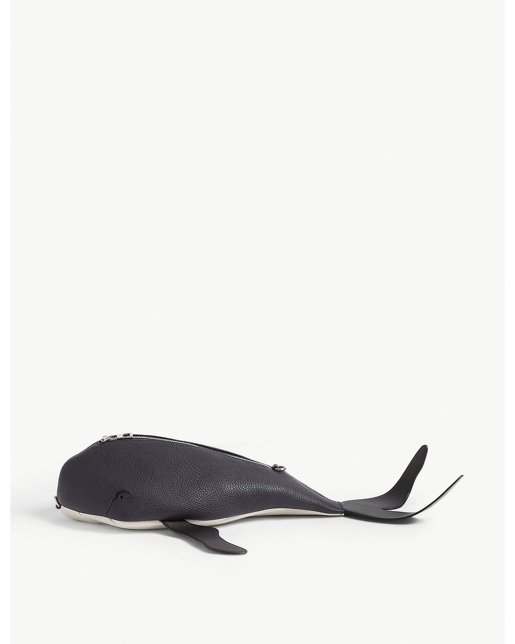 Loewe + Paula's Ibiza Whale Textured-leather Bag Charm in Black