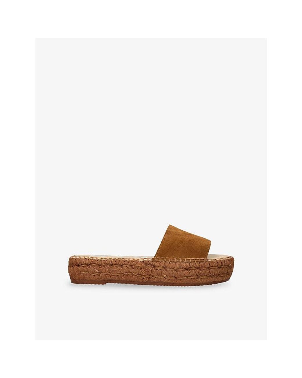 Manebí Brown Chunky Suede Espadrille Slides
