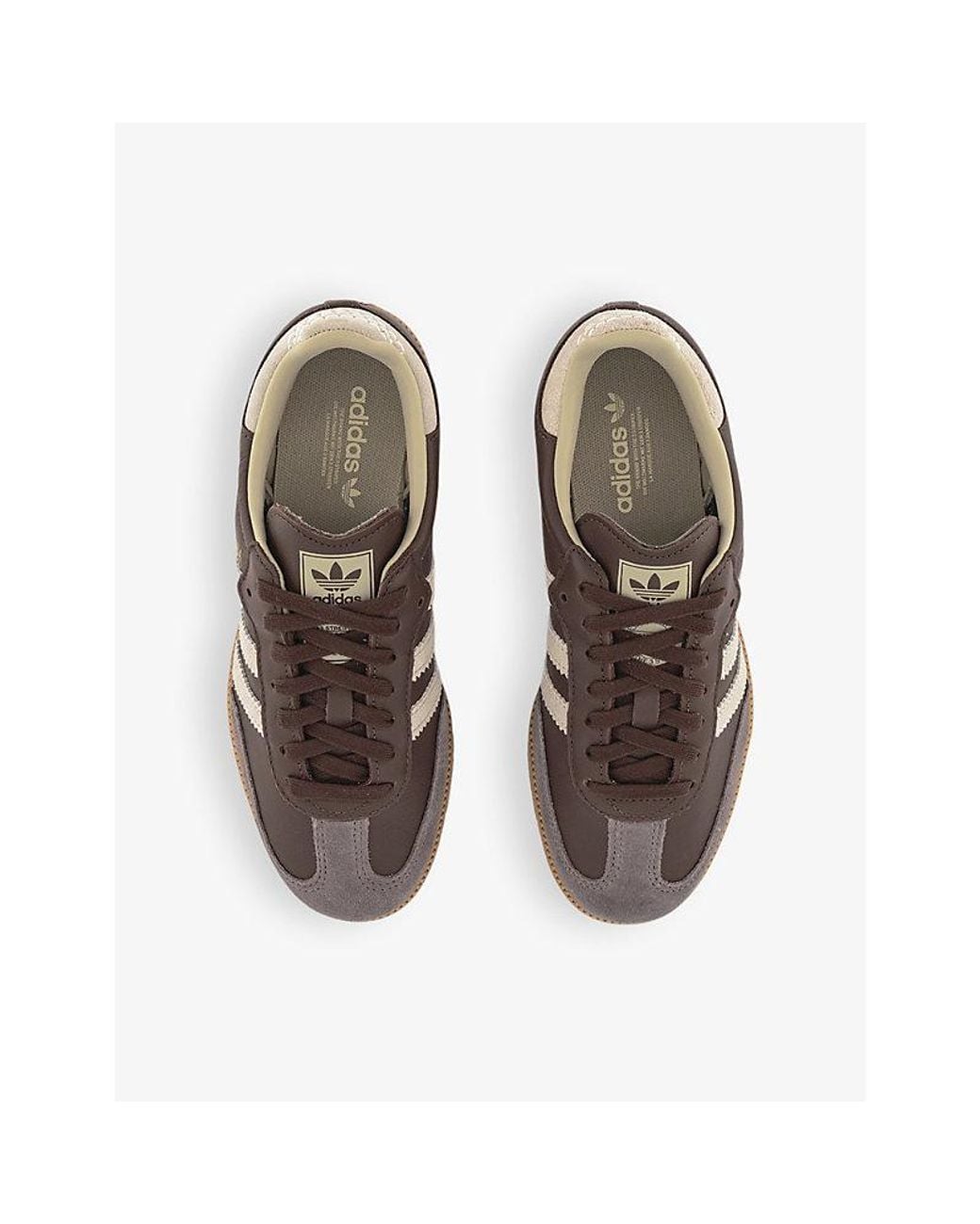 Adidas Brown Samba Og Logo-Embellished Leather Low-Top Trainers