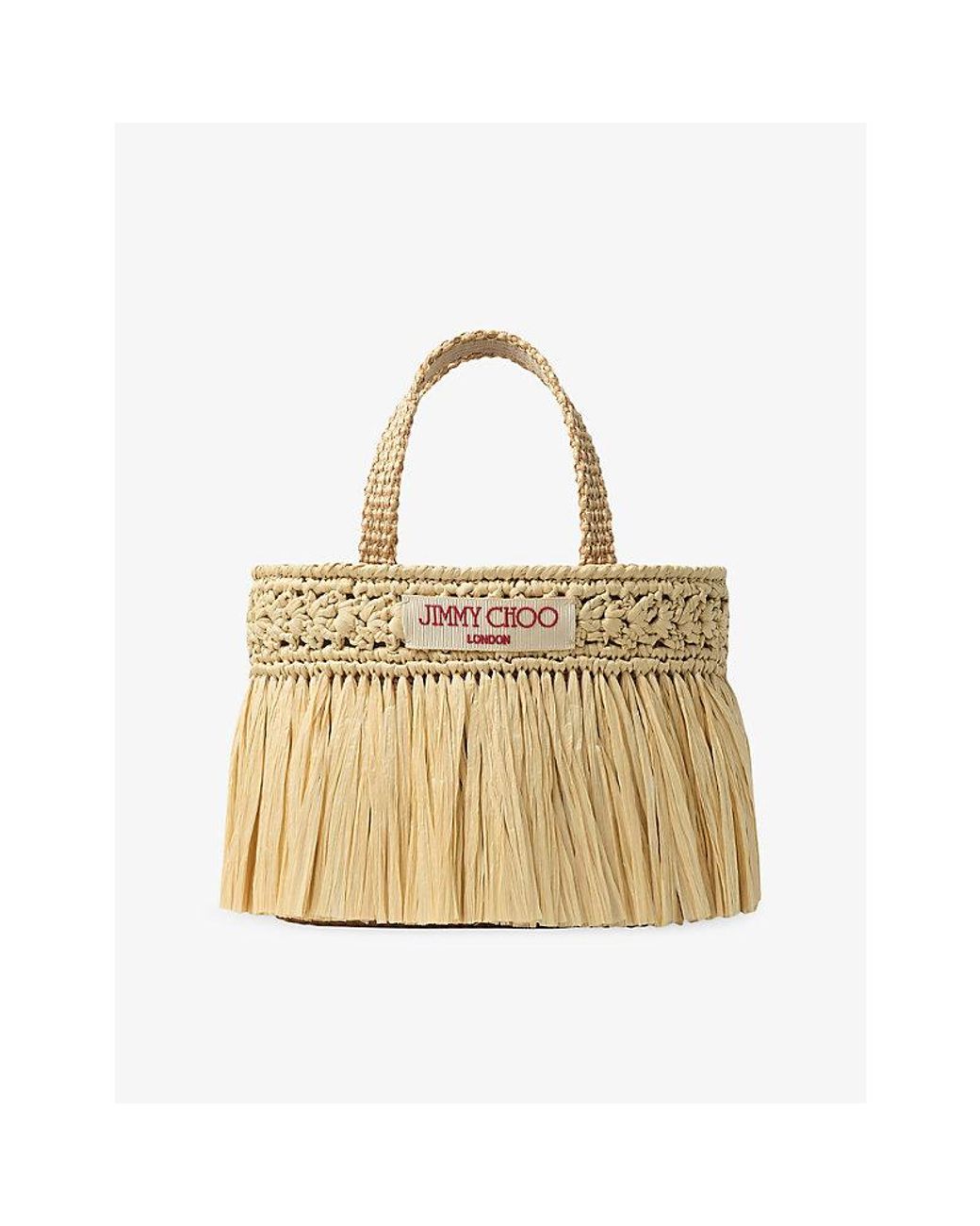 Jimmy Choo Metallic Mini Beach Woven Raffia Tote Bag