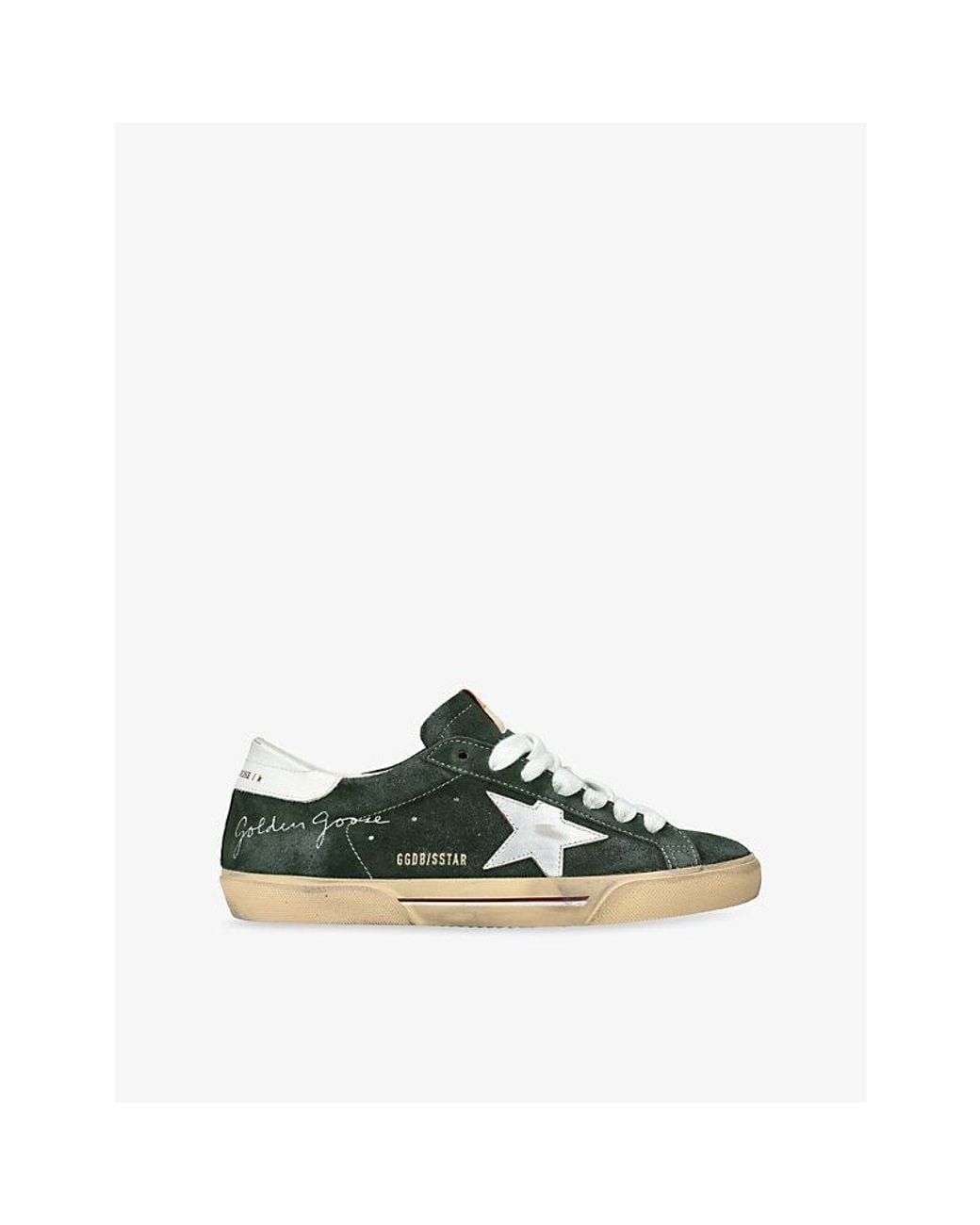 Golden Goose Deluxe Brand Green Super-Star Suede Trainers for men
