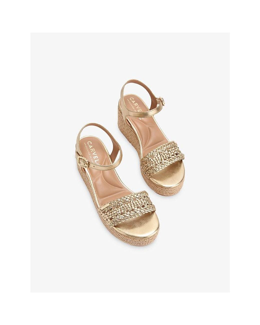 Carvela Kurt Geiger Natural Portofino Faux-Leather Flatform Sandals