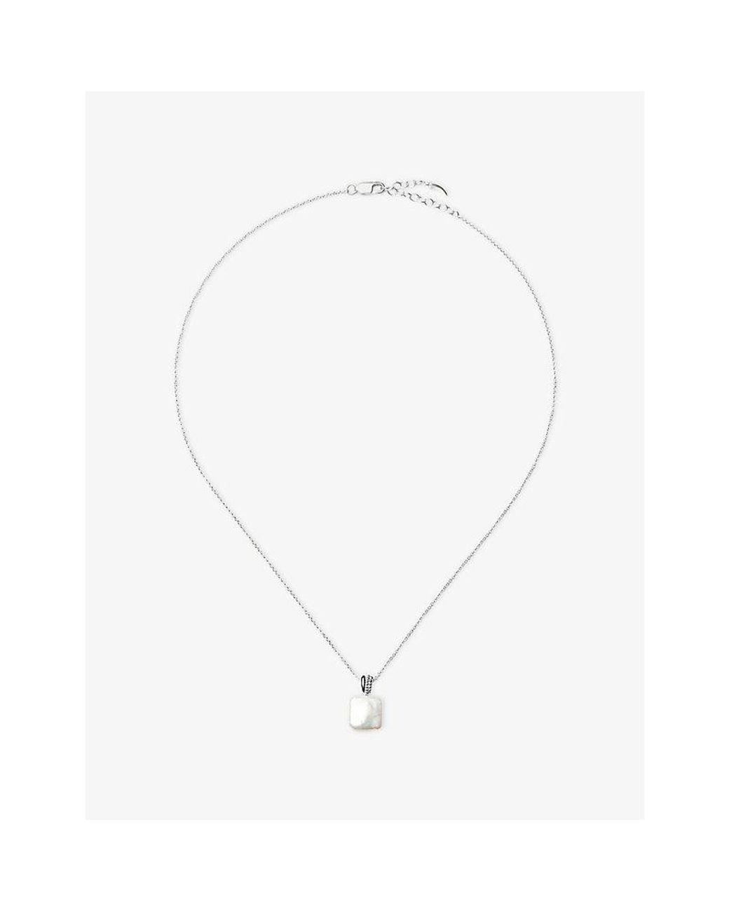 Missoma White Square Pearl Baya Sterling- Pendant Necklace