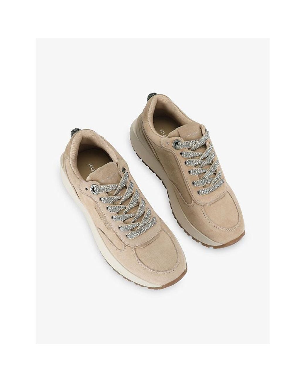 Kurt Geiger Natural Metro Faux-Suede Trainers