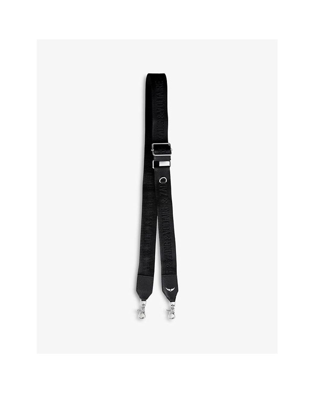 Zadig & Voltaire Black Logo-Embroidered Woven Shoulder Strap