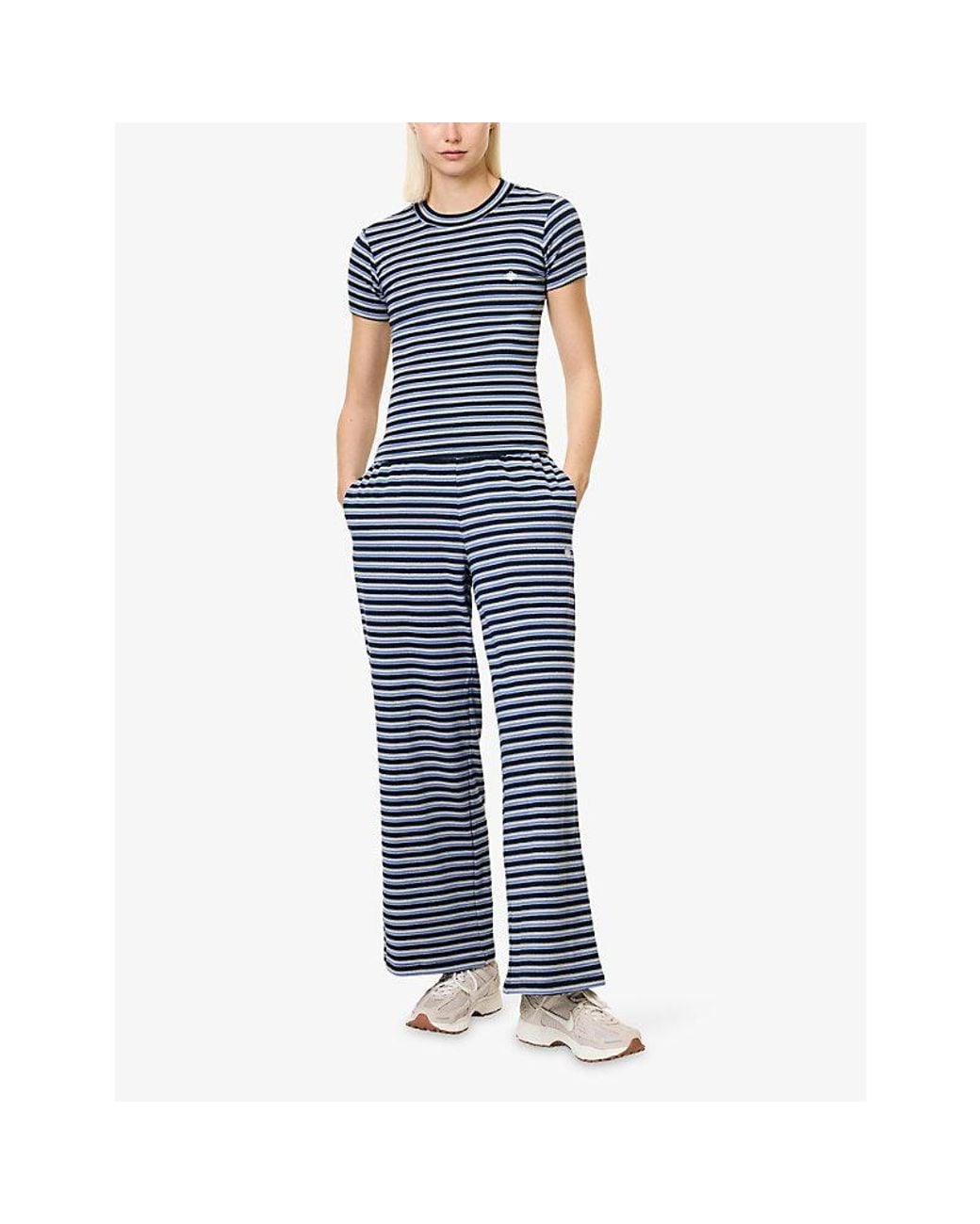 The Couture Club Blue Striped Brushed Cotton-Blend Baby T-Shirt