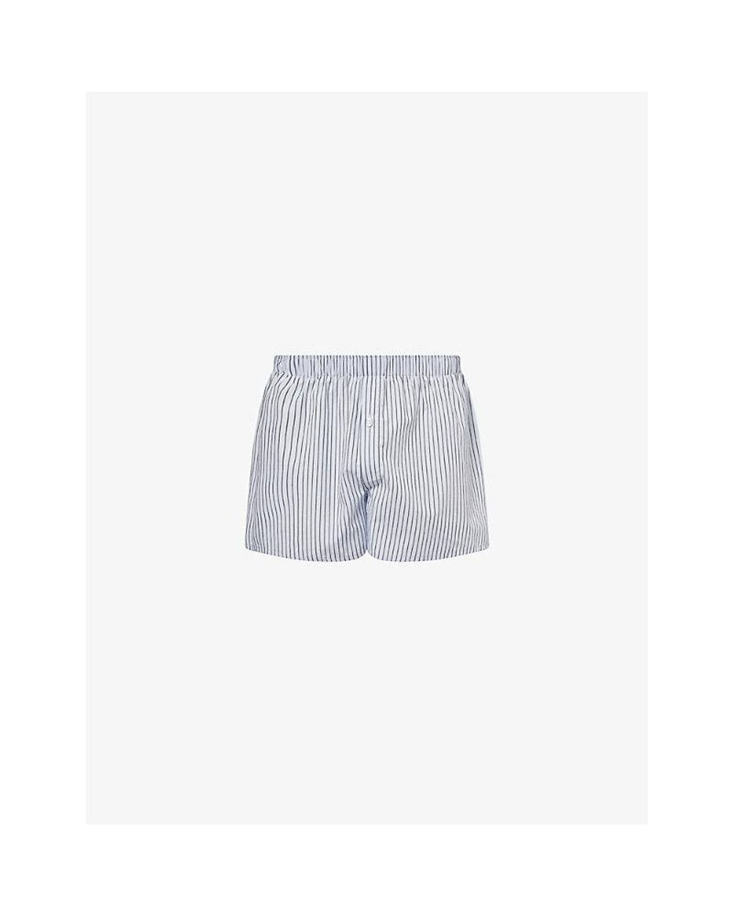 Hanro White Fancy Relaxed-Fit Cotton Boxer Shorts for men