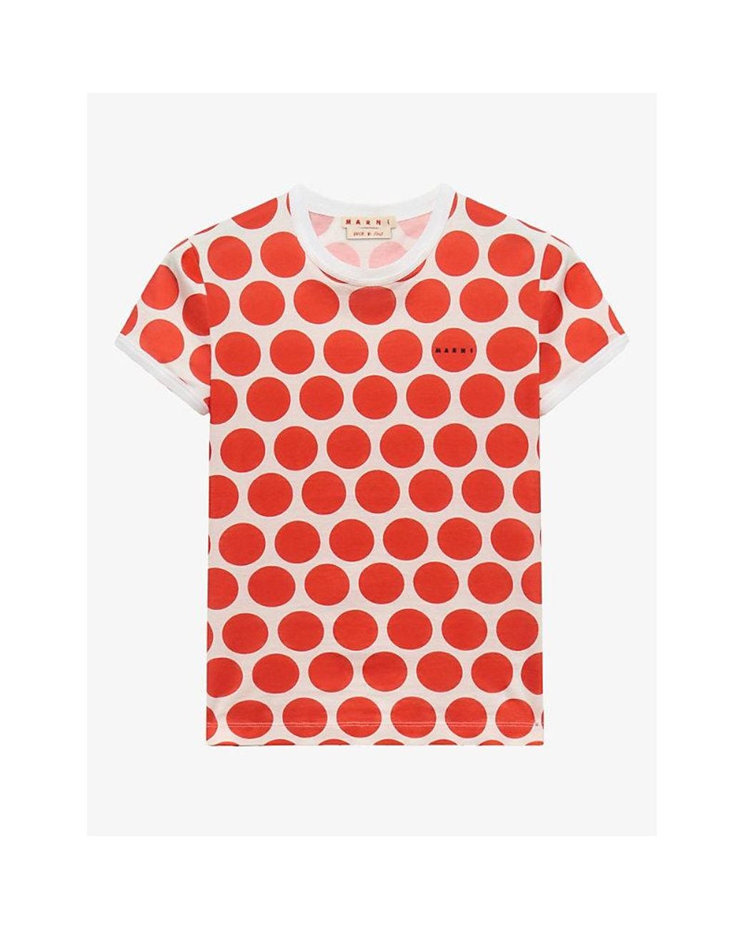 Marni Red Polka Rhythm Slim-Fit Cotton-Jersey T-Shirt