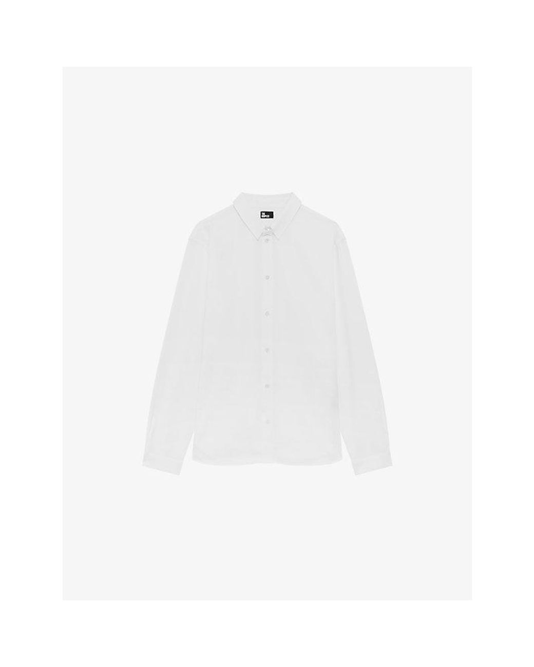 The Kooples White Strap-Detail Slim-Fit Cotton Shirt for men