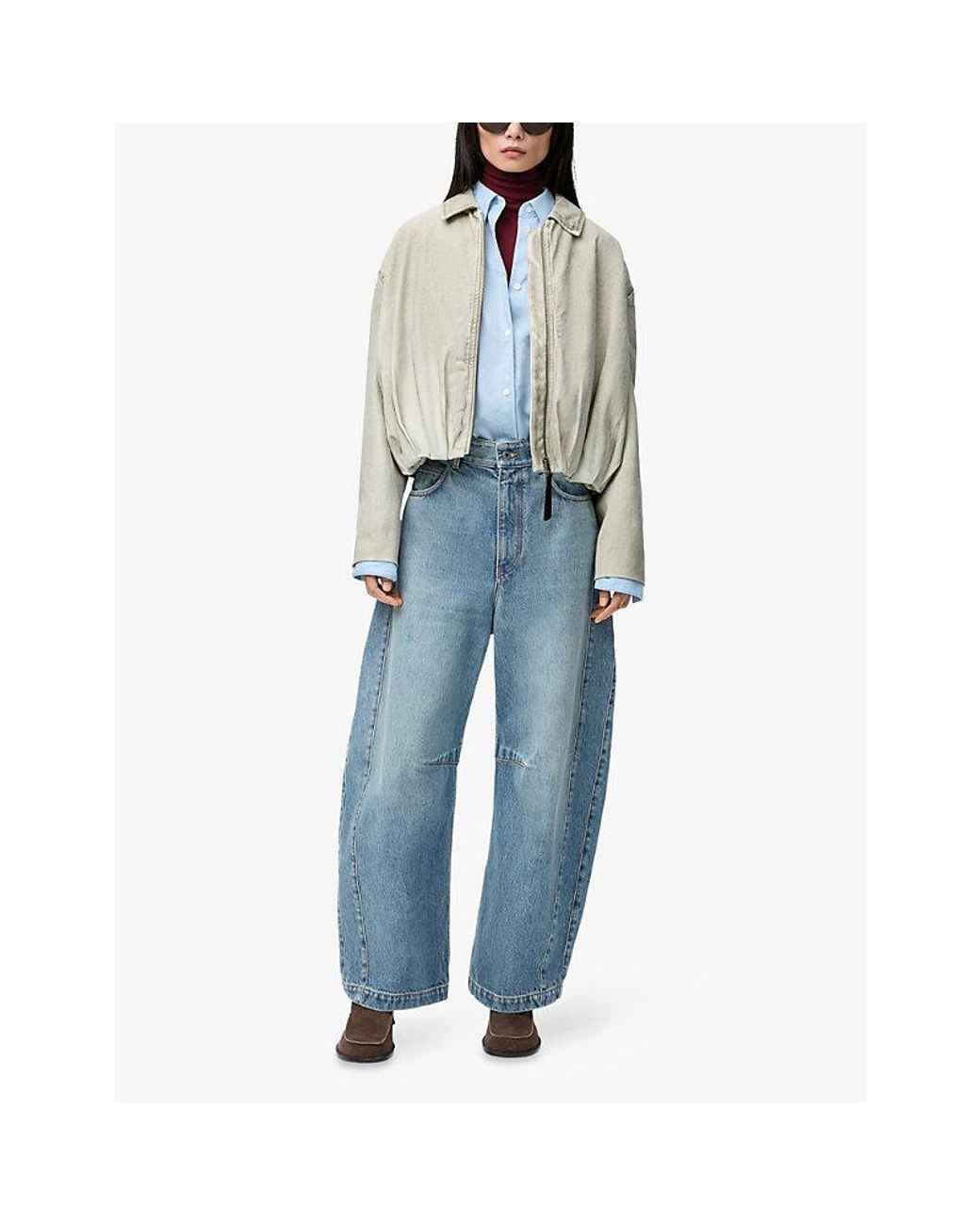 Loewe Gray Cotton Draped Jacket