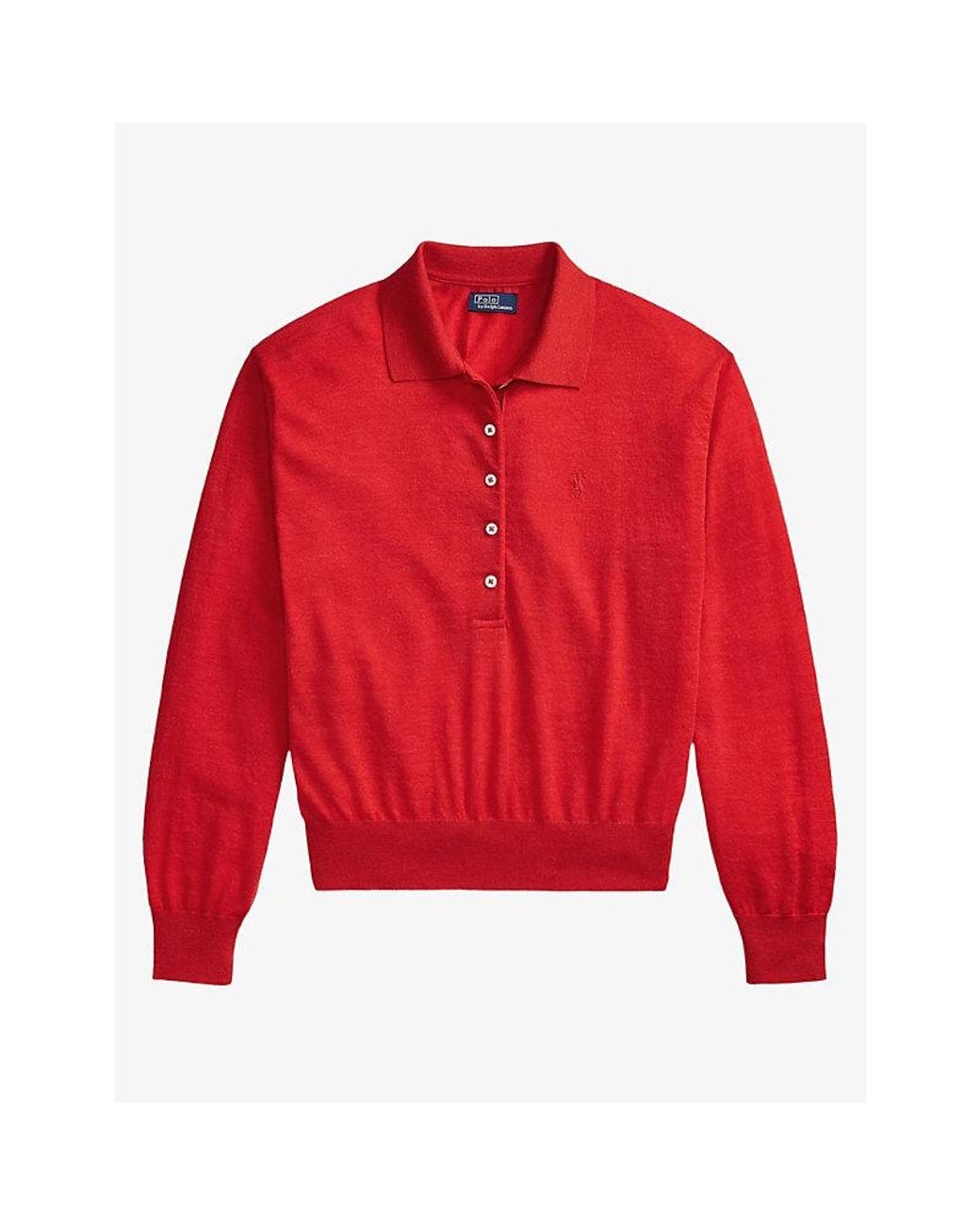 Polo Ralph Lauren Logo-Embroidered Polo-Collar Wool Jumper