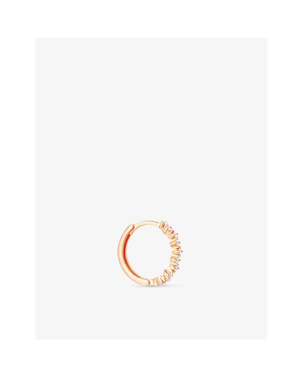 Astrid & Miyu Metallic Cluster Crystal 18Ct Rose-Plated Recycled Sterling And Cubic Zirconia Hoop Earrings