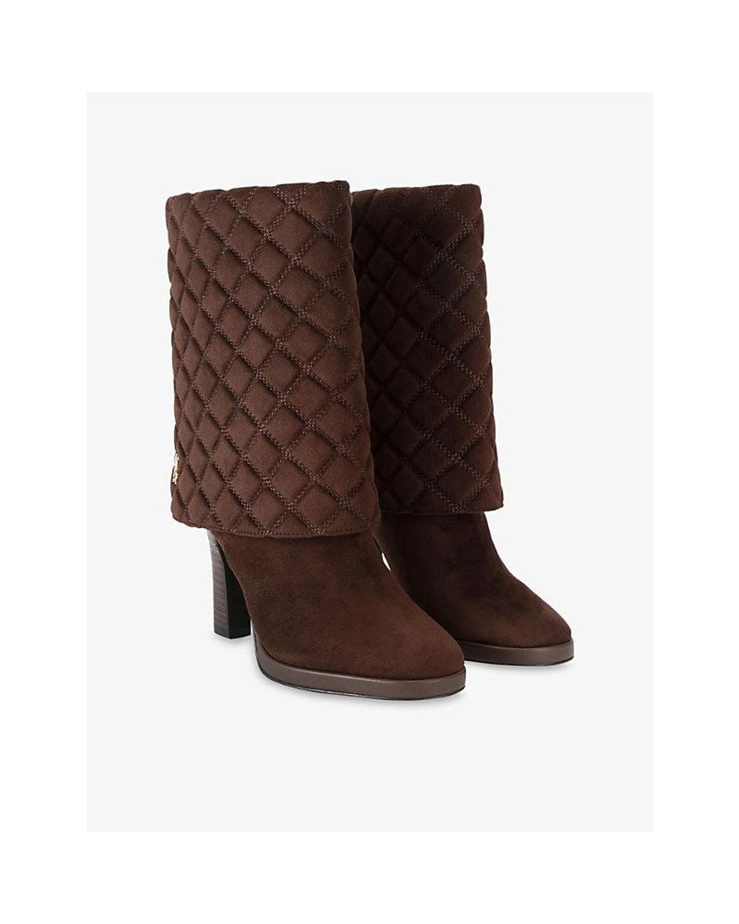 Steve Madden Brown Subscribe Faux-Suede Heeled Boots