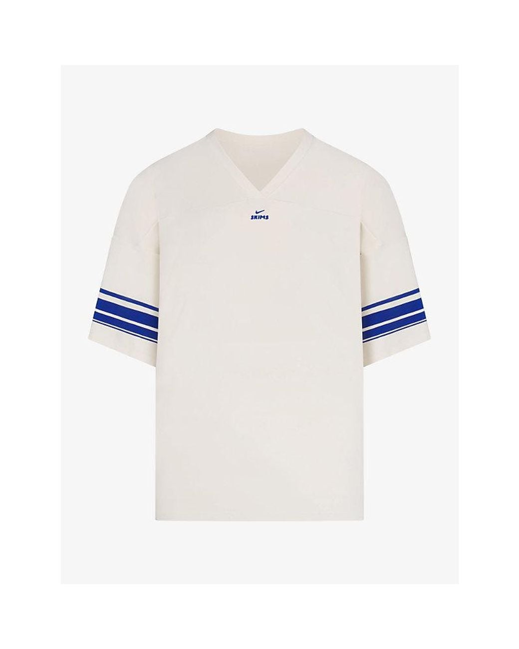 NikeSKIMS White Stretch Knit Oversized V-Neck Top