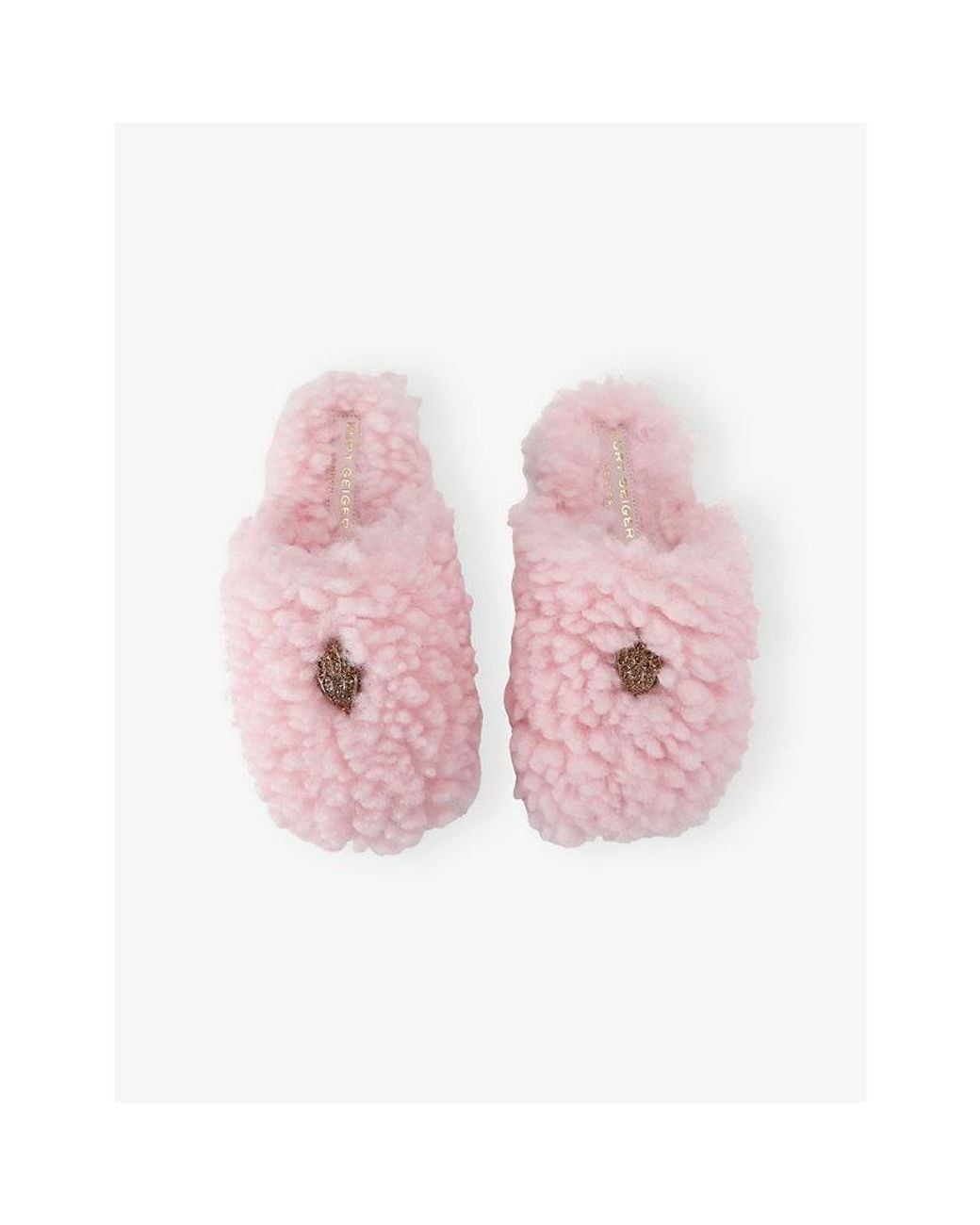 Kurt Geiger Pink Kensington Faux-Shearling Slippers
