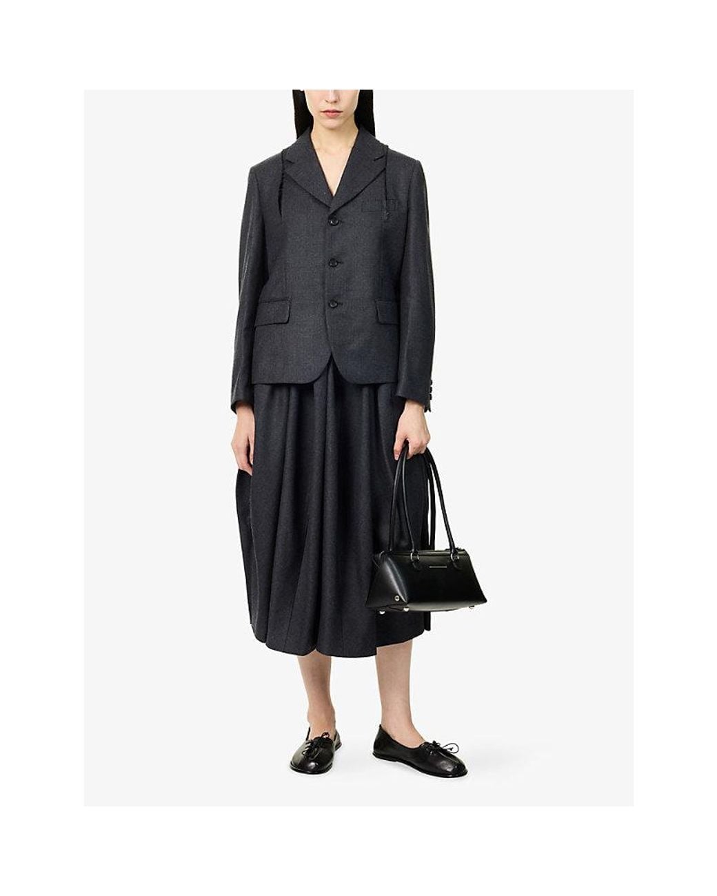 Comme des Garçons Black Split-Shoulder Single-Breasted Wool Blazer