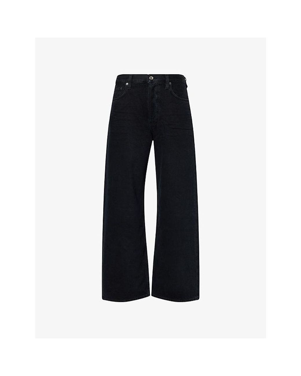 Agolde Black Low Slung Baggy Denim Jeans